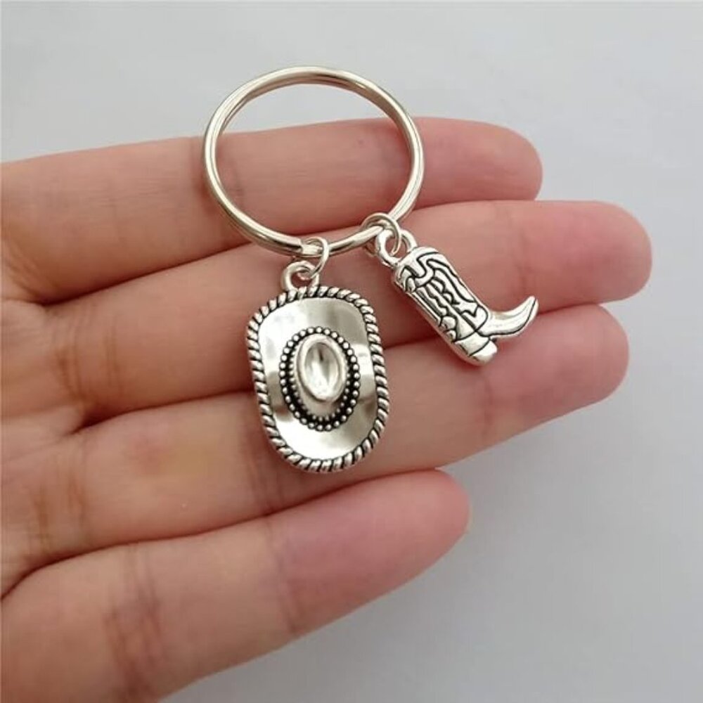 Western Country Keychain Cowboy Hat Key‎ Ring Accessories Boot Keychain